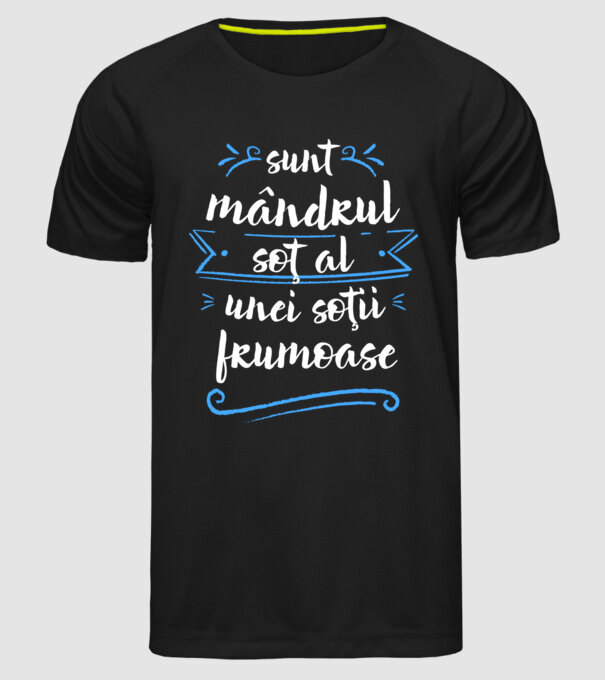 sunt mândrul soț al unei soții frumoase model negru pe tricou