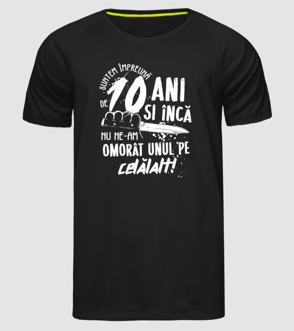 Suntem împreună de 10 ani model negru pe tricou