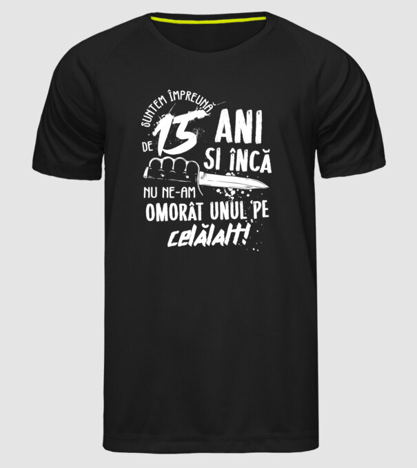 Suntem împreună de 15 ani model negru pe tricou