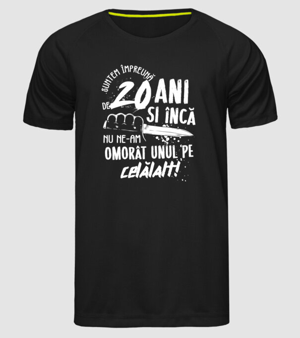 Suntem împreună de 20 ani model negru pe tricou