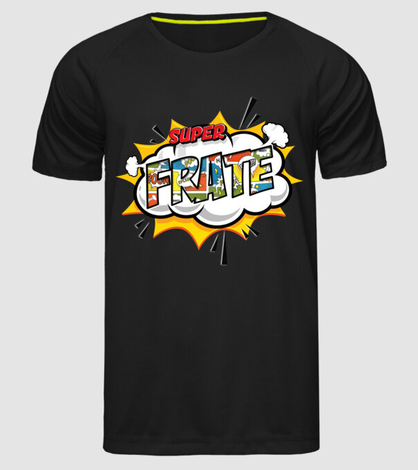 Super Frate model negru pe tricou