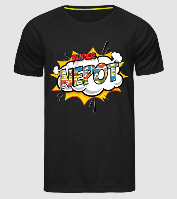 Super Nepot model negru pe tricou