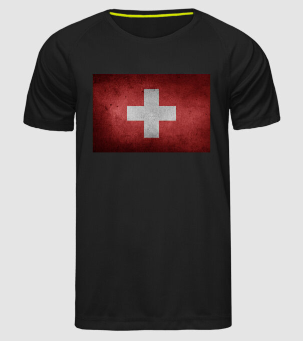 SWITZERLAND model negru pe tricou