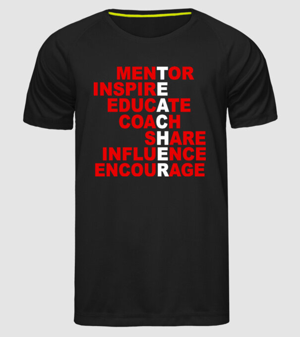 T E A C H E R model negru pe tricou