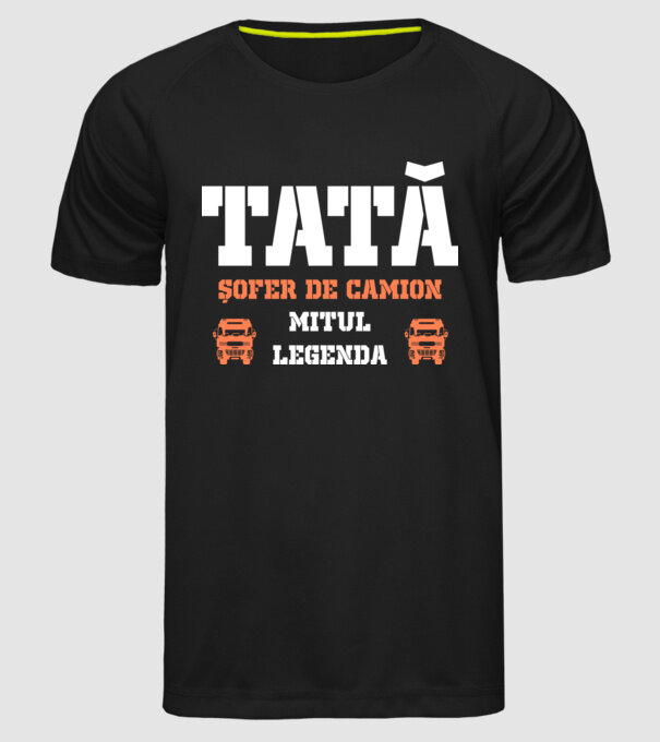 tată, șofer de camion, mitul, legenda model negru pe tricou