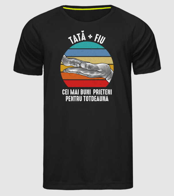 Tată - fiu - Cei mai buni prieteni pentru totdeauna model negru pe tricou
