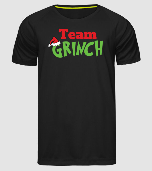 Team Grinch model negru pe tricou