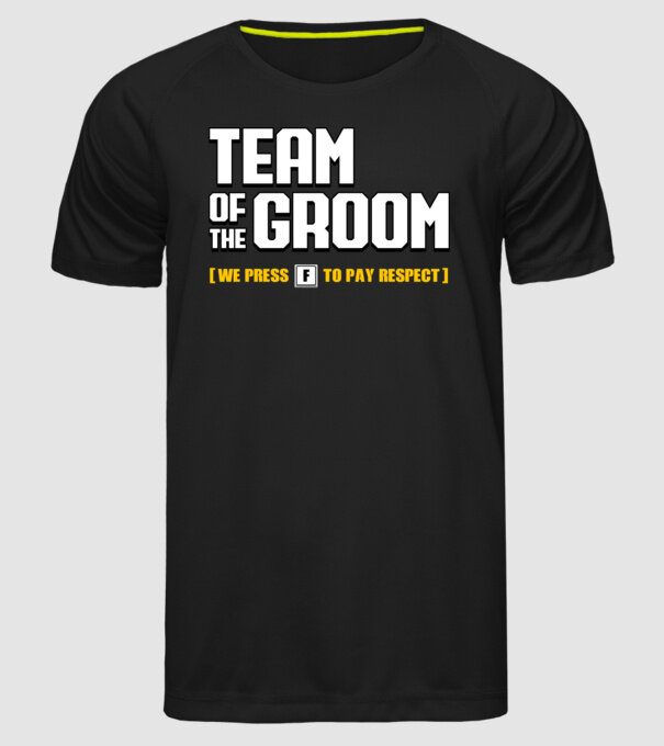 Team of the Groom model negru pe tricou