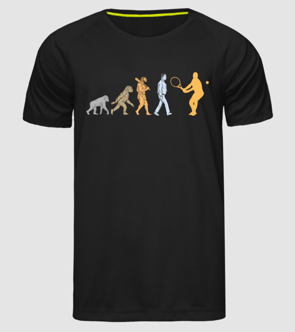 Tennis evolution model negru pe tricou