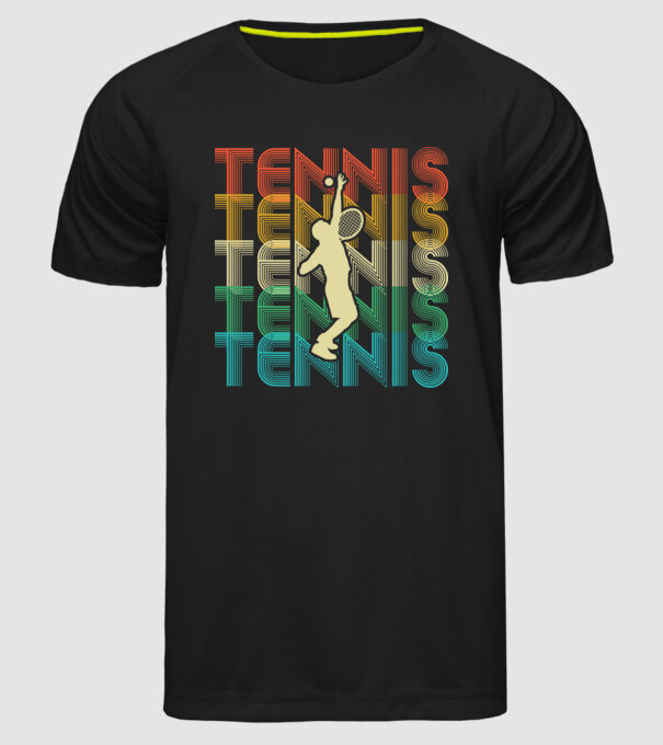 Tennis retro model negru pe tricou