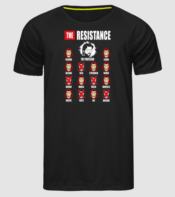 the resistance la casa de papel model negru pe tricou