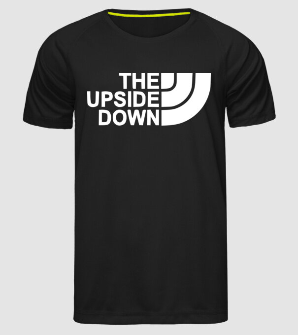 the upside down model negru pe tricou