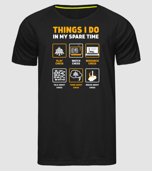 Things I do in my spare time model negru pe tricou