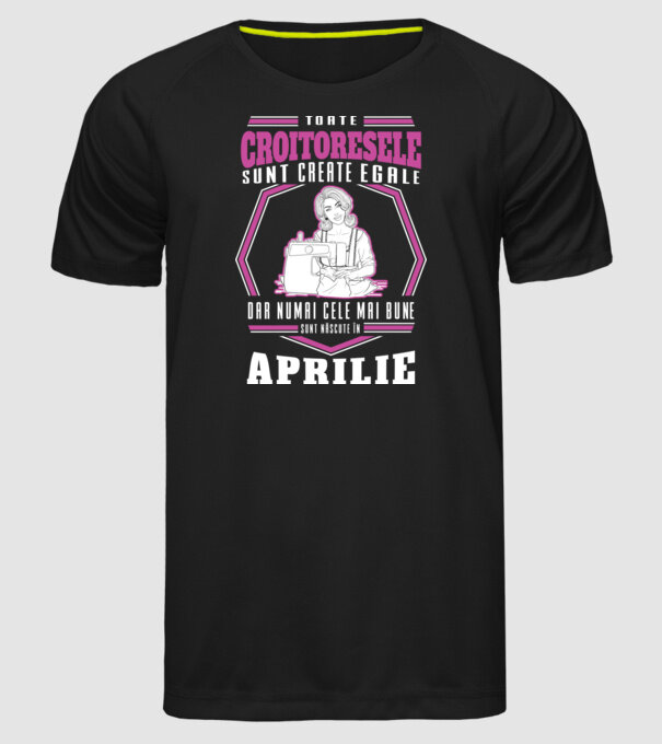 Toate croitoresele aprilie model negru pe tricou