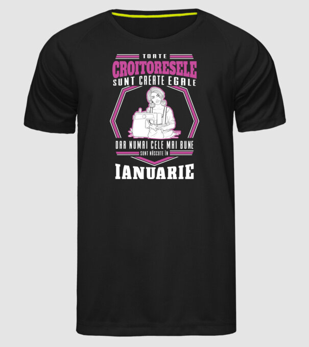 Toate croitoresele ianuarie model negru pe tricou