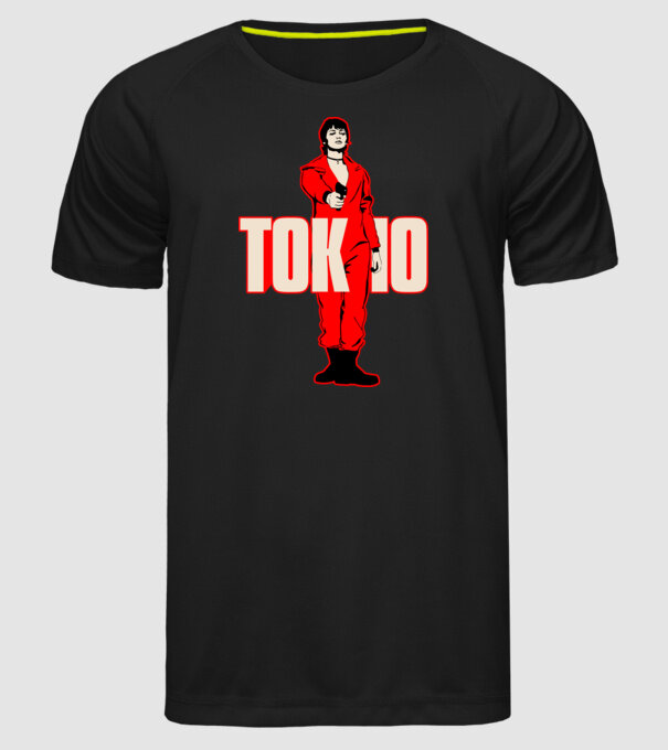 tokyo la casa de papel model negru pe tricou