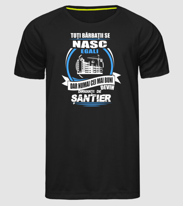 Toți bărbații se nasc egali diriginți de șantier model negru pe tricou