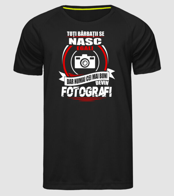 Toți bărbații se nasc egali fotografi model negru pe tricou