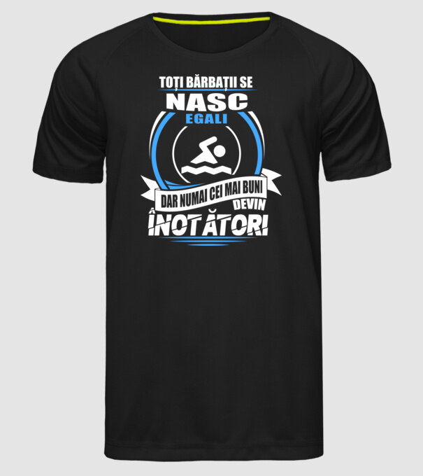 Toți bărbații se nasc egali înotători model negru pe tricou
