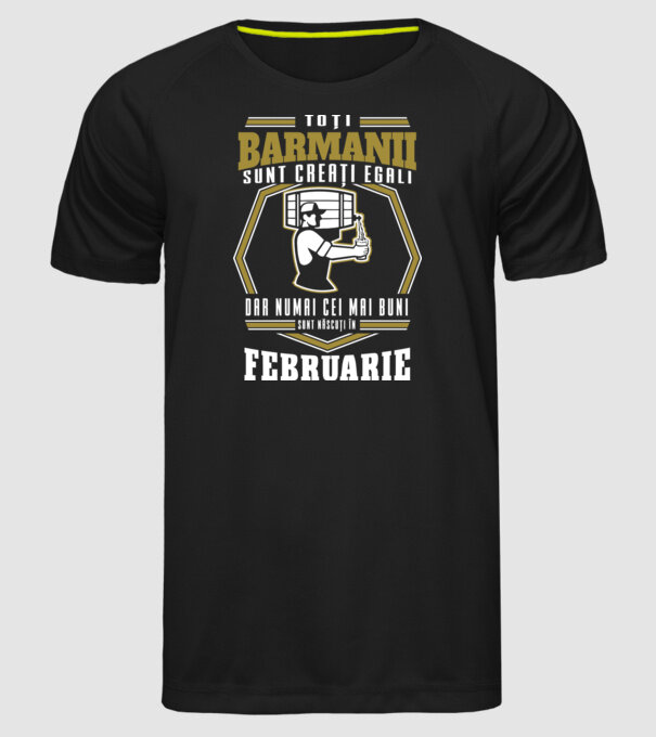 Toți barmanii creați egali februarie model negru pe tricou