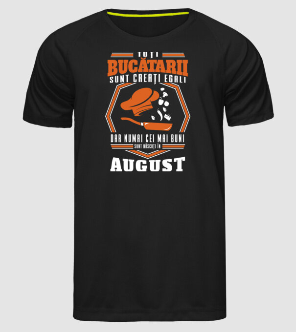 Toți bucătarii sunt creați egali August model negru pe tricou