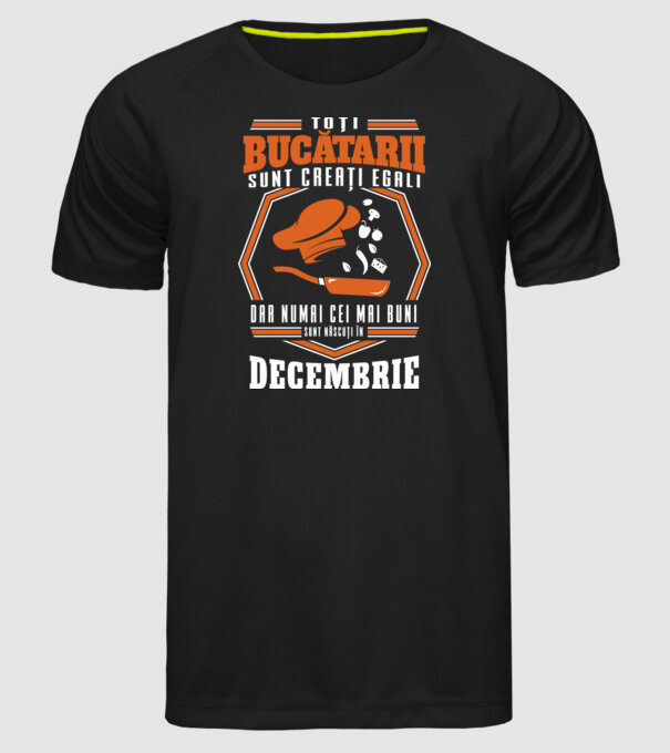 Toți bucătarii sunt creați egali decembrie model negru pe tricou