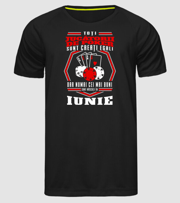 Toți jucătorii de poker sunt creați egali iunie model negru pe tricou