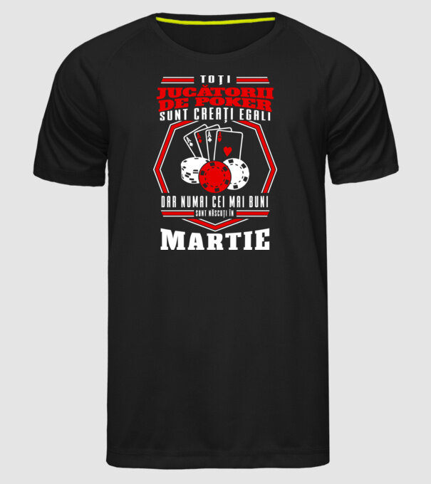 Toți jucătorii de poker sunt creați egali martie model negru pe tricou