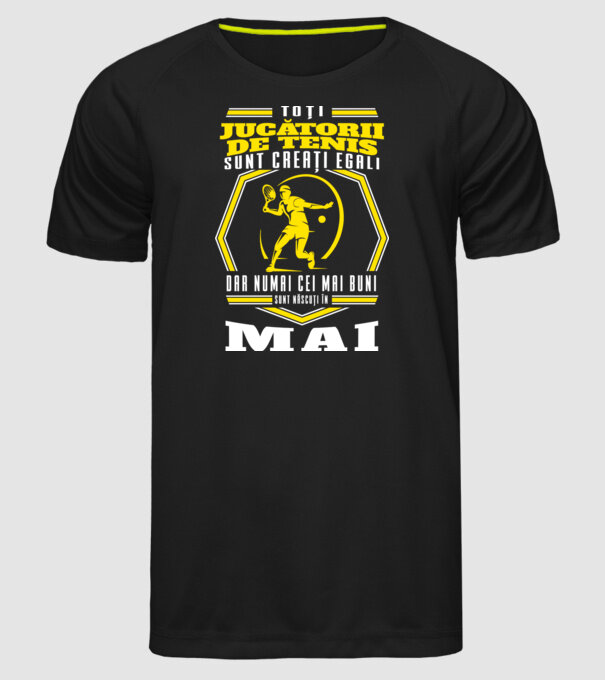 Toți jucătorii de tenis sunt creați egali mai model negru pe tricou