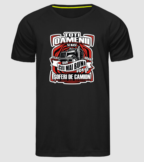 Toți oamenii șoferi de camion  model negru pe tricou