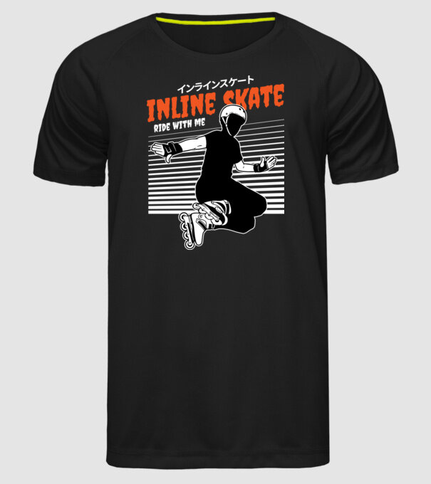 TR inlineskate model negru pe tricou