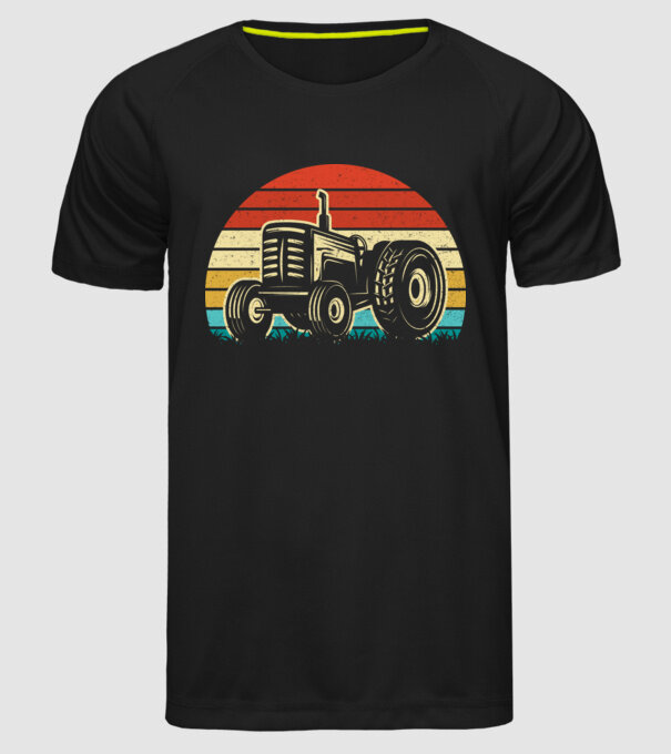 TRACTOR model negru pe tricou