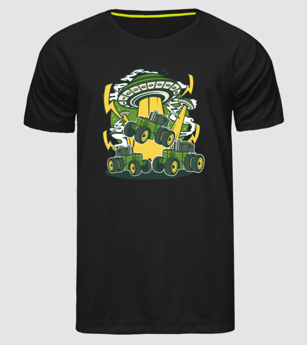 TRACTOR model negru pe tricou