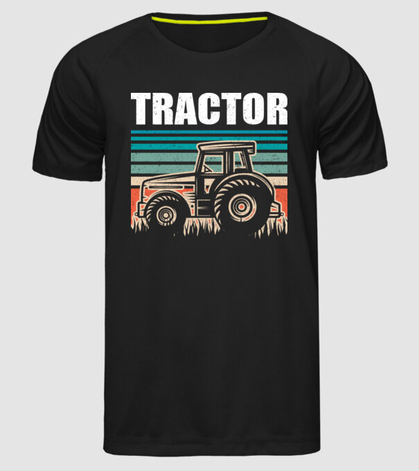 TRACTOR model negru pe tricou