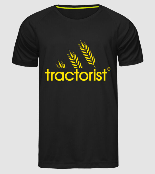 tractorist model negru pe tricou