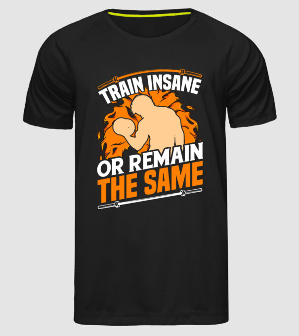 Train insane model negru pe tricou