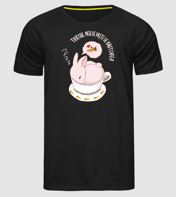 tricoul meu de Paște de băut cafea model negru pe tricou
