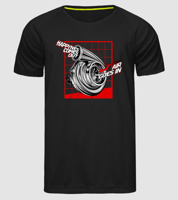 Turbo model negru pe tricou