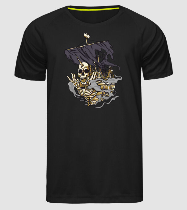 Vapoare model negru pe tricou