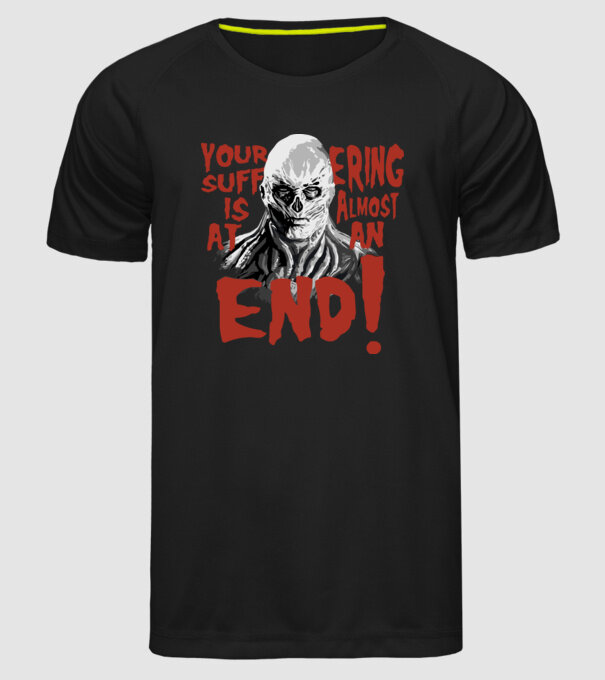 vecna your suffering is almost at an end model negru pe tricou