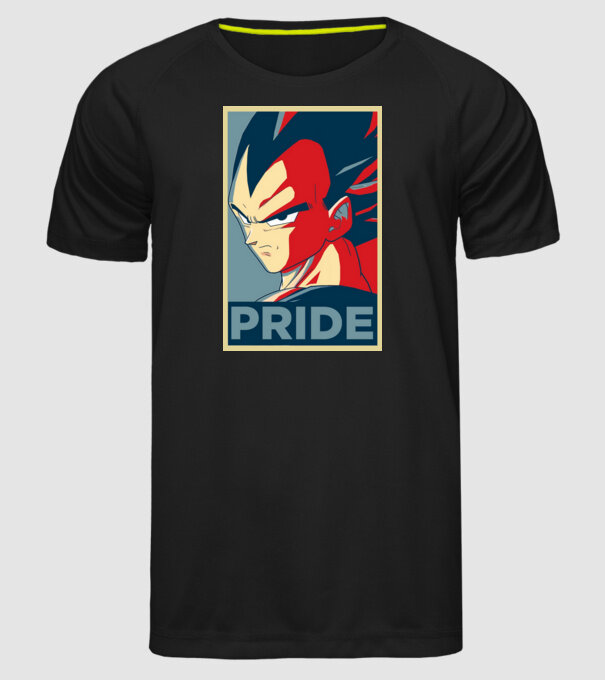 vegeta pride dragonball model negru pe tricou