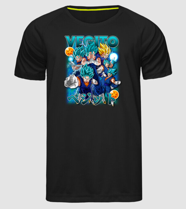 vegito dragonball model negru pe tricou