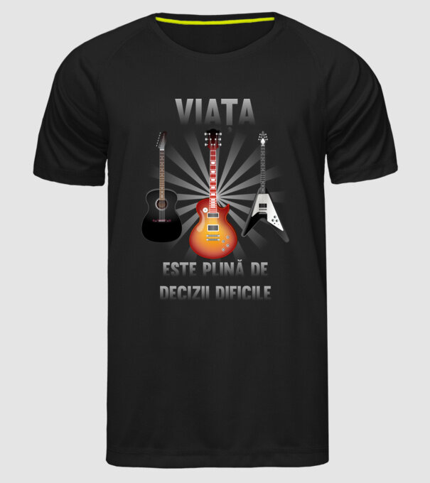 Viața este plină de decizii dificile model negru pe tricou