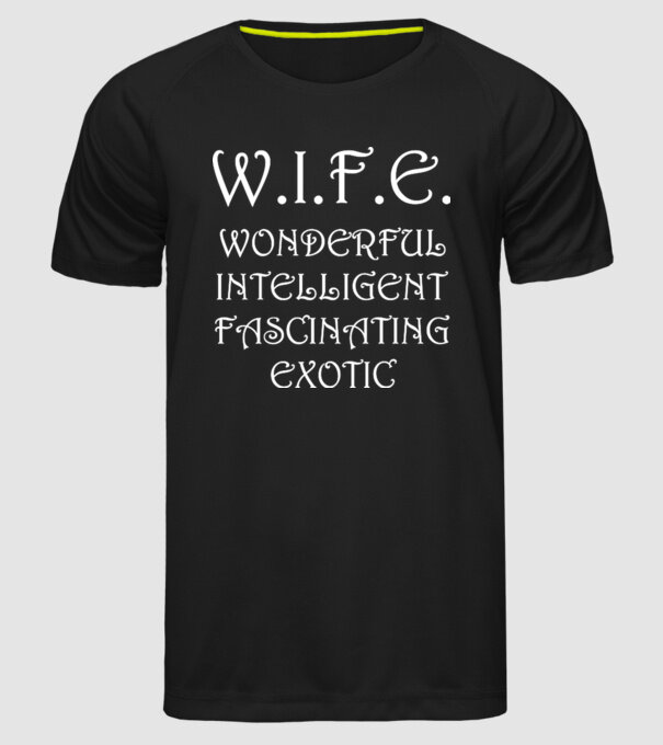 W.I.F.E. model negru pe tricou