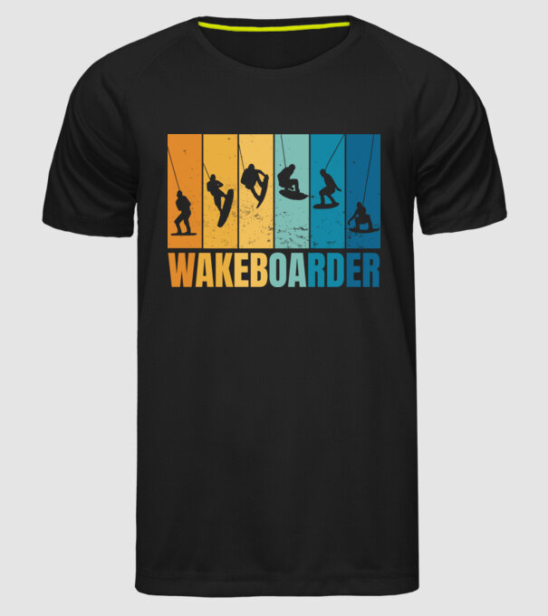 Wakeboard model negru pe tricou