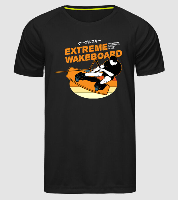 Wakeboard model negru pe tricou