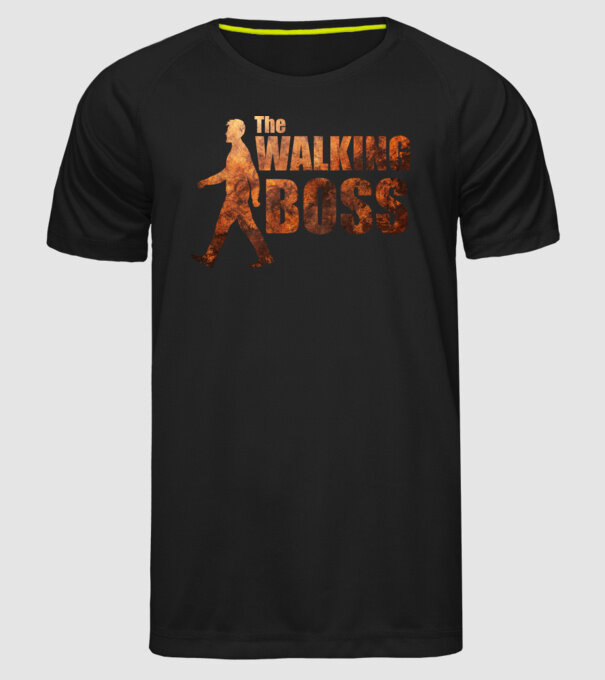 Walking boss model negru pe tricou