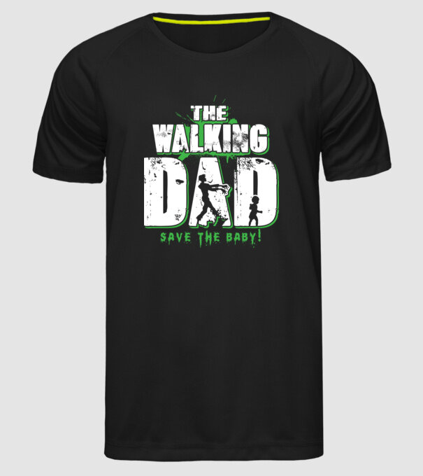 Walking dad green model negru pe tricou