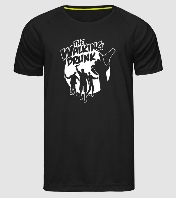 Walking Drunk model negru pe tricou