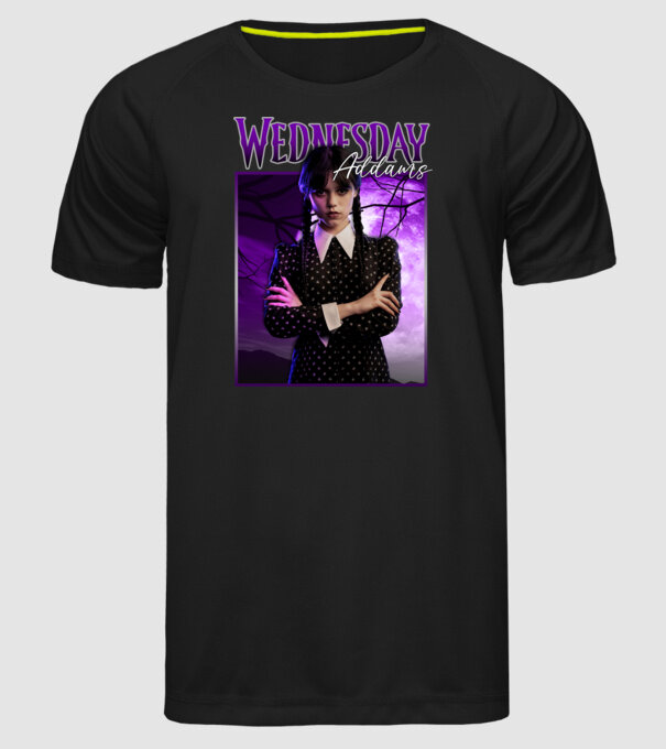 Wednesday Addams model negru pe tricou
